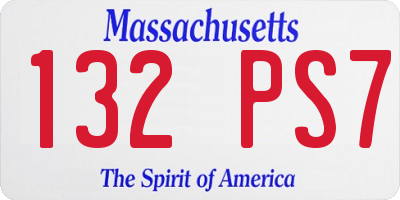 MA license plate 132PS7