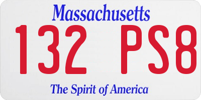 MA license plate 132PS8