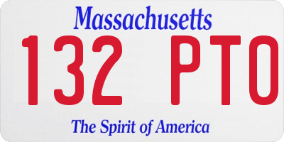 MA license plate 132PT0
