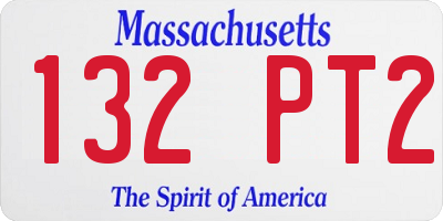 MA license plate 132PT2
