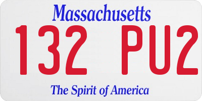 MA license plate 132PU2