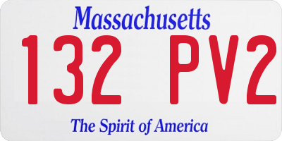 MA license plate 132PV2