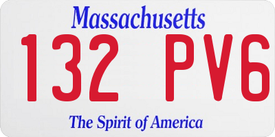 MA license plate 132PV6