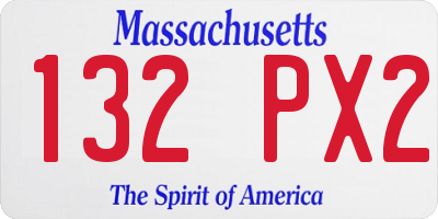 MA license plate 132PX2