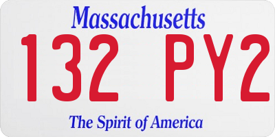 MA license plate 132PY2