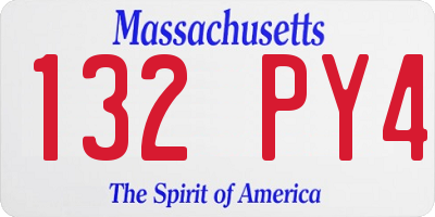 MA license plate 132PY4