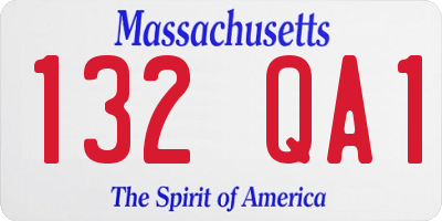 MA license plate 132QA1