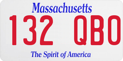 MA license plate 132QB0