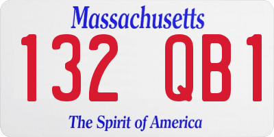 MA license plate 132QB1