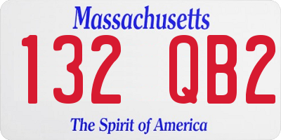 MA license plate 132QB2