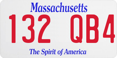 MA license plate 132QB4
