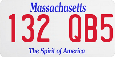 MA license plate 132QB5