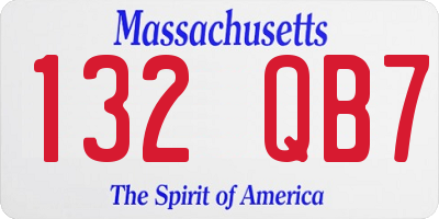 MA license plate 132QB7