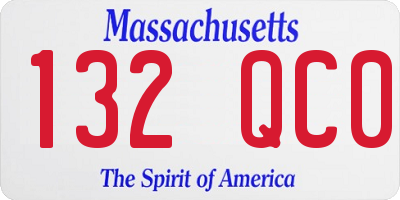 MA license plate 132QC0