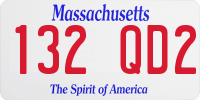 MA license plate 132QD2