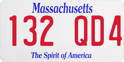 MA license plate 132QD4