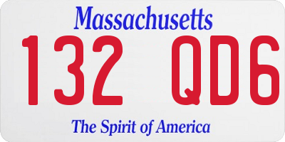 MA license plate 132QD6