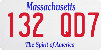 MA license plate 132QD7
