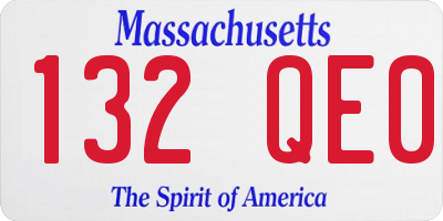 MA license plate 132QE0
