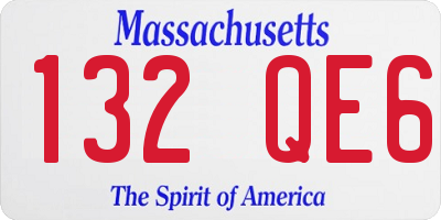 MA license plate 132QE6