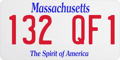 MA license plate 132QF1