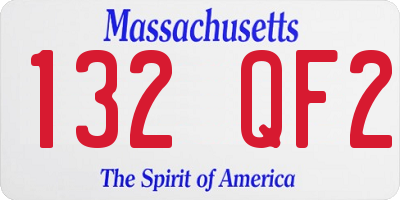 MA license plate 132QF2