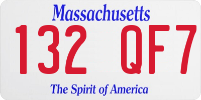 MA license plate 132QF7