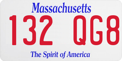 MA license plate 132QG8