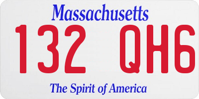 MA license plate 132QH6