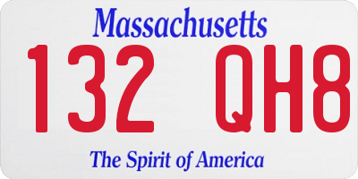 MA license plate 132QH8