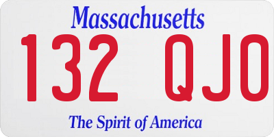 MA license plate 132QJ0