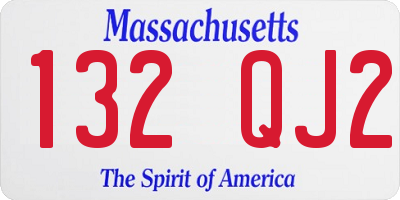 MA license plate 132QJ2