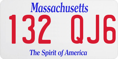 MA license plate 132QJ6