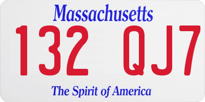 MA license plate 132QJ7