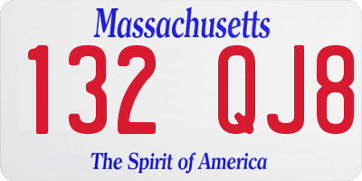 MA license plate 132QJ8