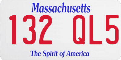 MA license plate 132QL5