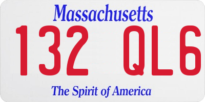 MA license plate 132QL6