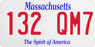 MA license plate 132QM7