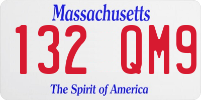 MA license plate 132QM9