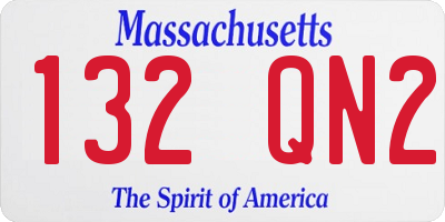 MA license plate 132QN2