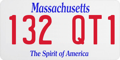 MA license plate 132QT1
