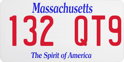 MA license plate 132QT9