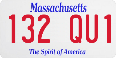 MA license plate 132QU1