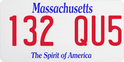MA license plate 132QU5