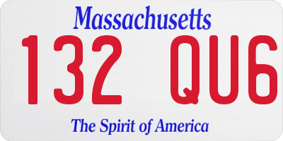 MA license plate 132QU6