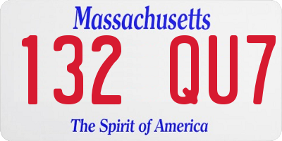 MA license plate 132QU7