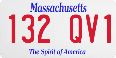 MA license plate 132QV1