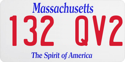 MA license plate 132QV2