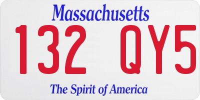 MA license plate 132QY5