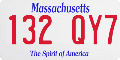 MA license plate 132QY7